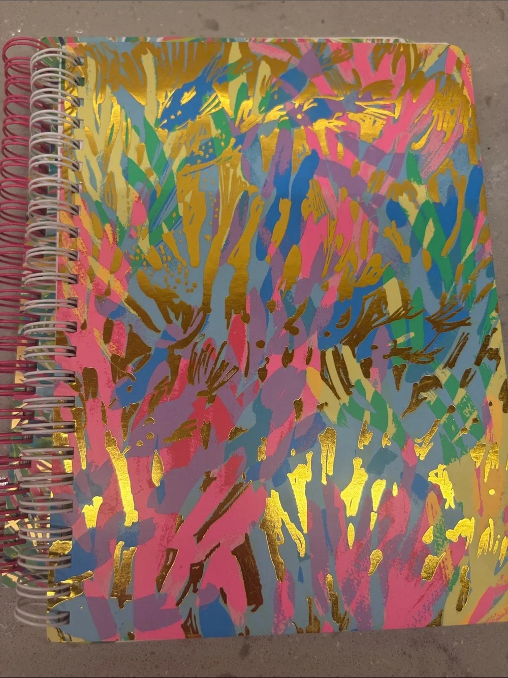 Lilly Pulitzer Bright Pink & Navy Floral Spiral Notebooks 📒 and pencil ✏️ bundle